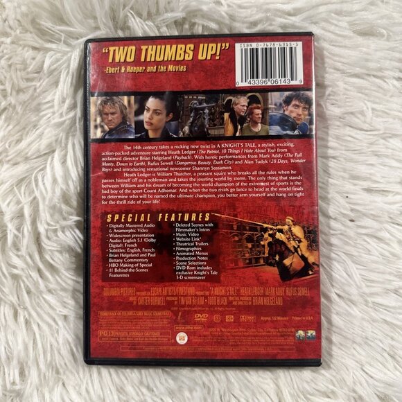 A Knights Tale DVD tested working Heath Ledger rated pg-13 - Picture 2 of 5